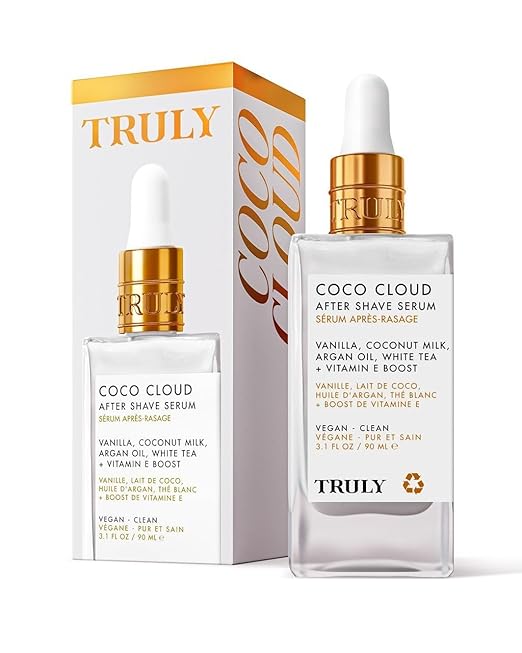 Truly Glazed – After Shave Coco Cloud, sin irritación ni vellos encarnados.