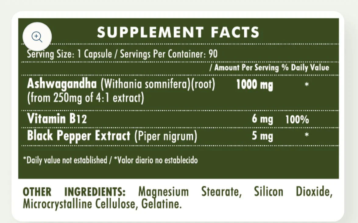 Ashwaganda Plus Vitamin B12