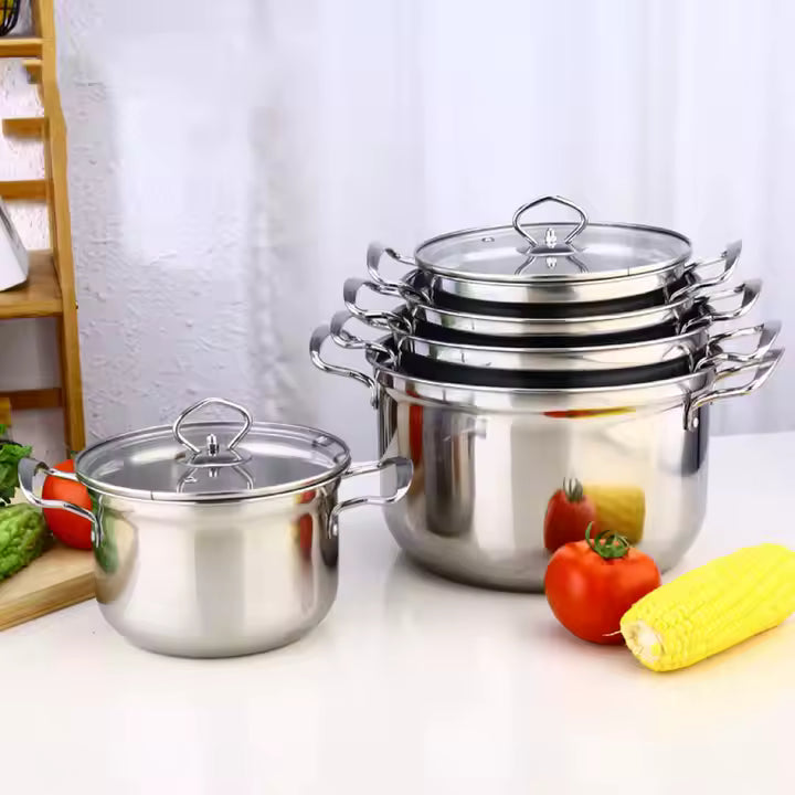 Juego De Ollas Plateado