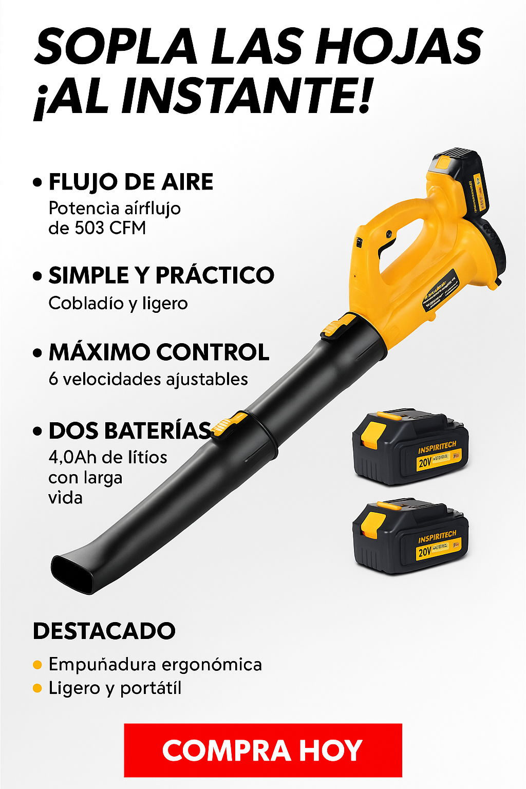 Soplador De Hojas Y Más - 6 Velocidades
