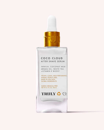 Truly Glazed – After Shave Coco Cloud, sin irritación ni vellos encarnados.