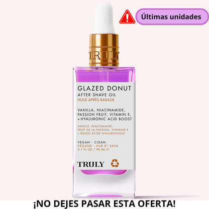 Truly Glazed – After Shave Glazed Donut, sin irritación ni vellos encarnados.