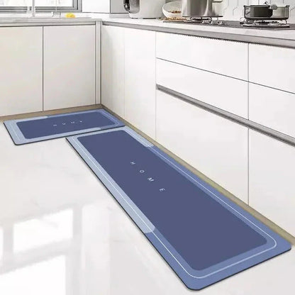 Set de Alfombras Antideslizantes para Cocinas y Baños (Azul)