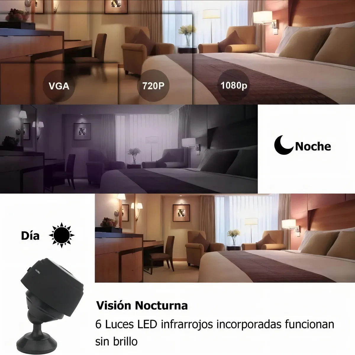 MINI CAMARA A9 1080p Inalámbrica Wifi Smart Home Vigilancia