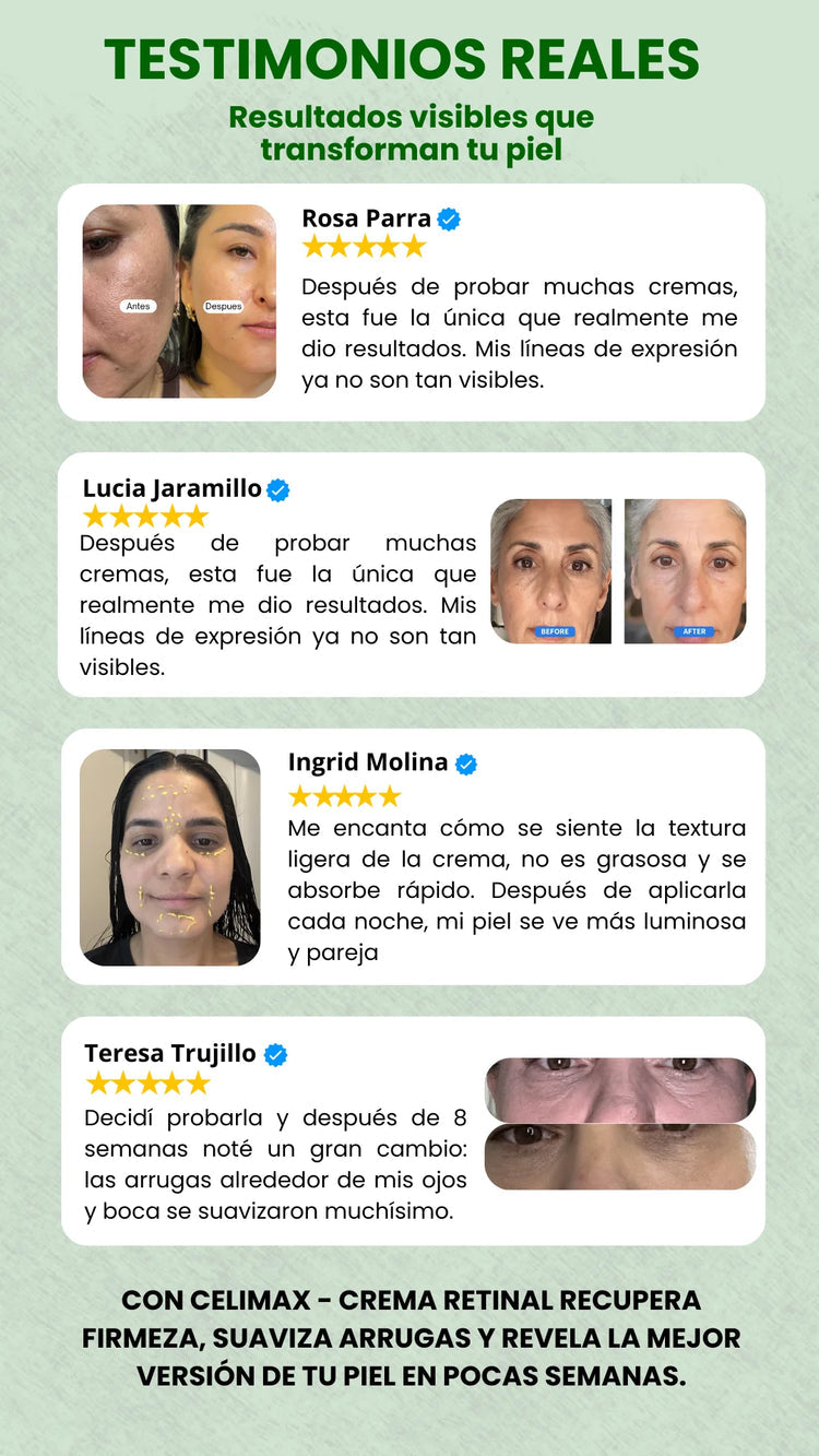 Reduce arrugas visibles, reafirma tu piel y recupera un rostro más joven desde las primeras semanas