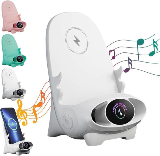 Soporte Multifuncional Para Movil / Cargador Inalámbrico Rápido y Speaker.