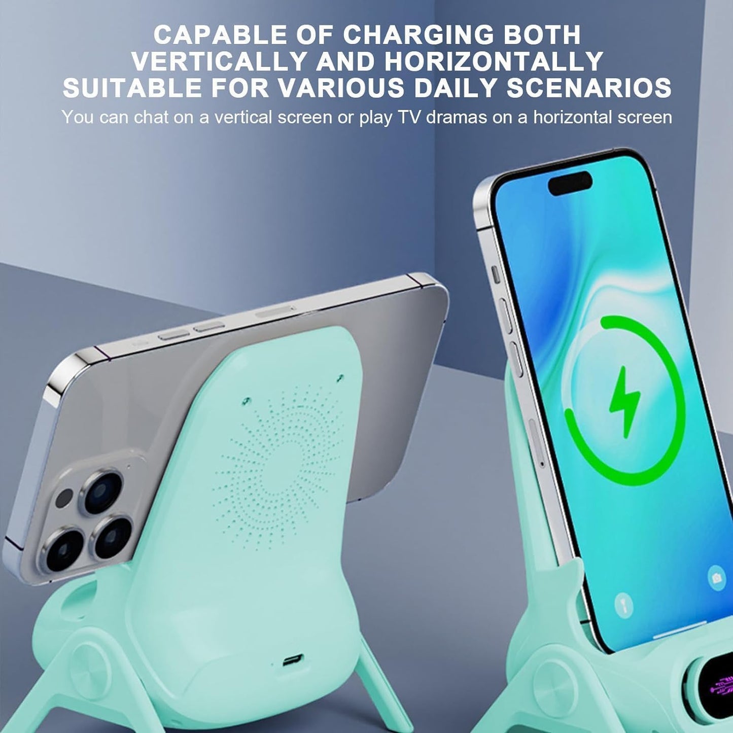 Soporte Multifuncional Para Movil / Cargador Inalámbrico Rápido y Speaker.