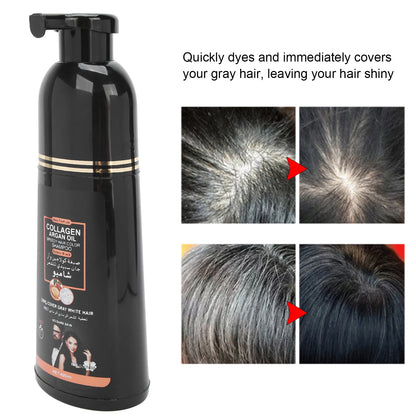 Shampoo Anti-Canas Color Negro Con Colageno y Aceite Argan
